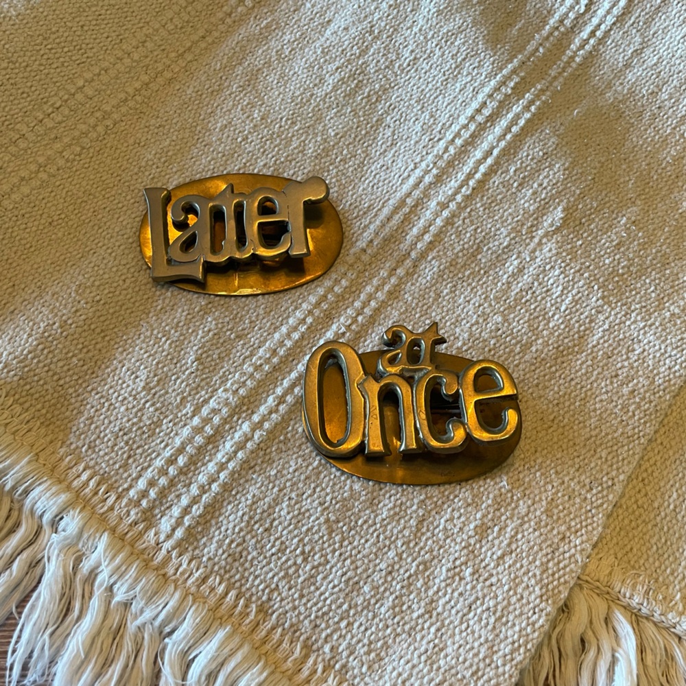 Vintage Solid Brass ~  Desk Clips